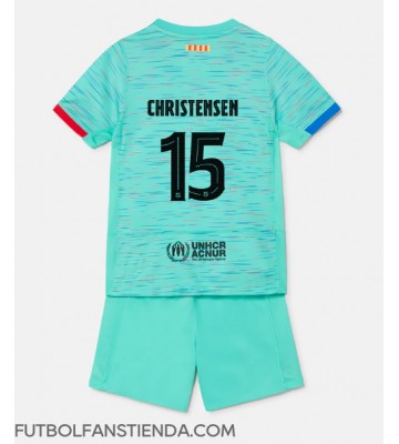 Barcelona Andreas Christensen #15 Tercera Equipación Niños 2023-24 Manga Corta (+ Pantalones cortos)